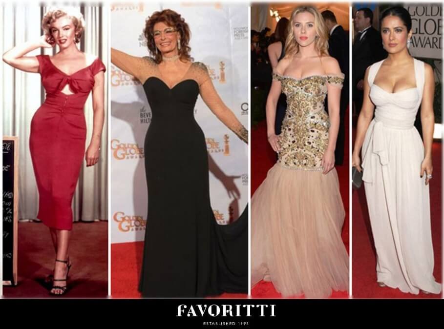 Platya dlya devushek s tipom figuryi "pesochnyie chasyi"